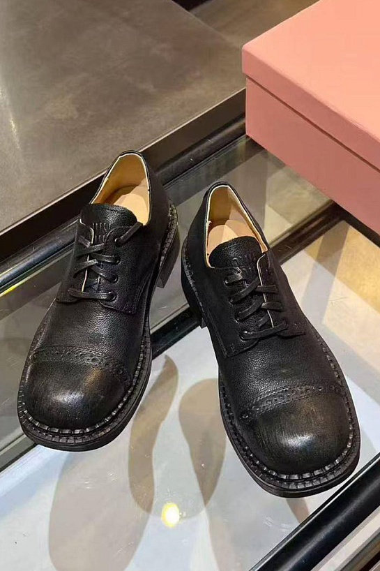 Женские кожаные ботинки дерби MIU MIU