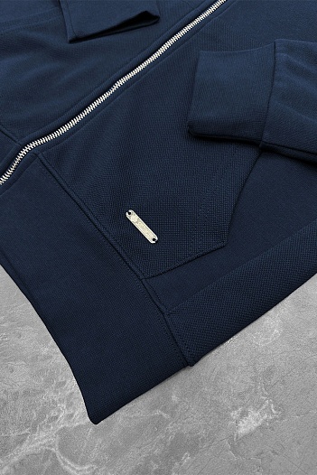 Кофта на молнии Loro Piana logo-embroidered - Navy   