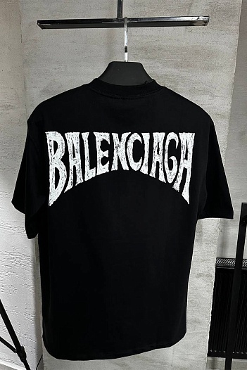 Мужская чёрная футболка Balenciaga Paris Tropical   