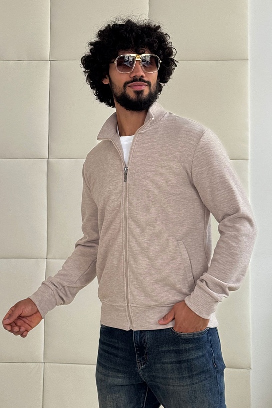 Мужская бежевая кофта на молнии Loro Piana