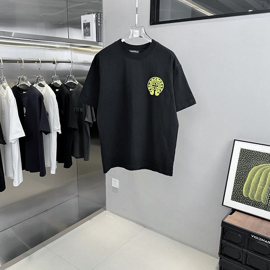 Чёрная оверсайз футболка Chrome Hearts Premium   