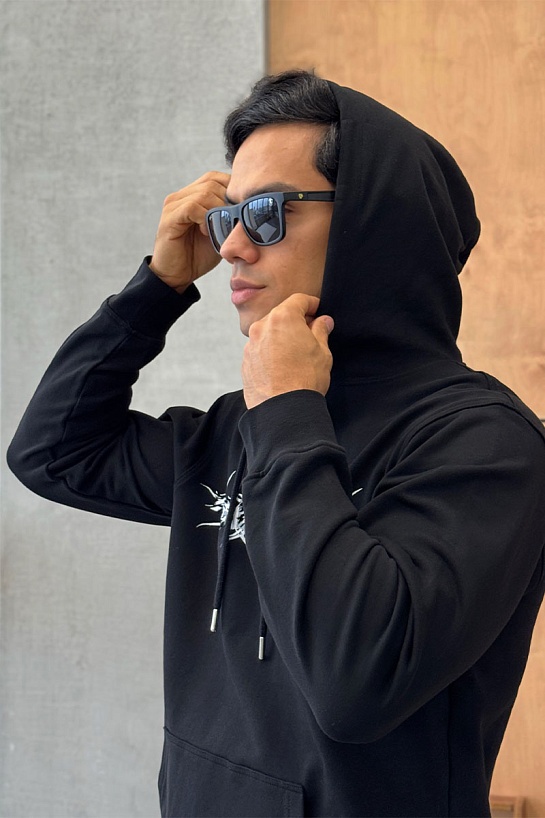 Мужское чёрное худи Givenchy Barbed Wire Flocked