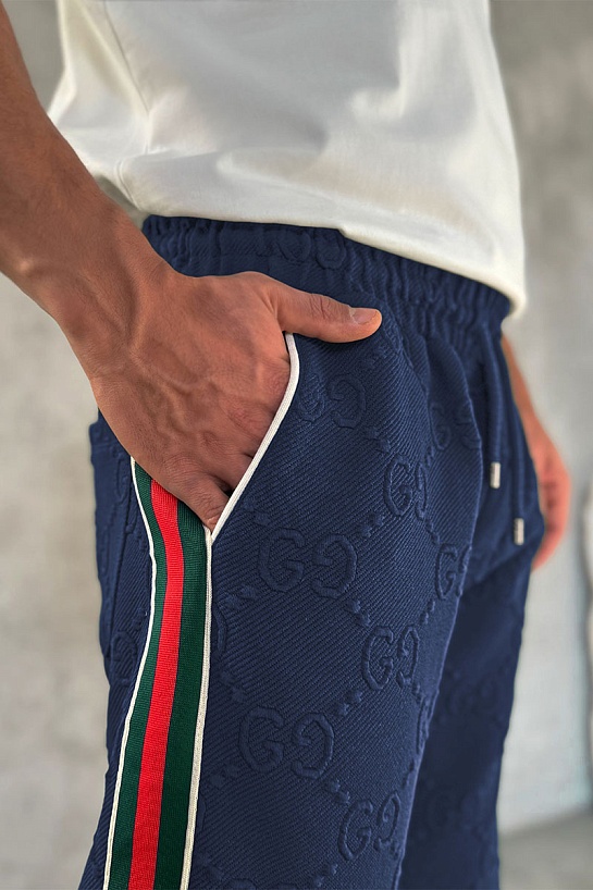 Тёмно-синий спортивный костюм Gucci GG jacquard