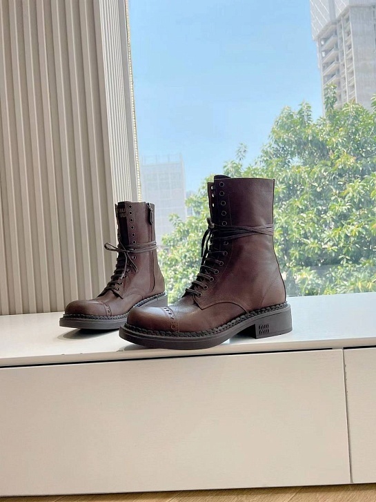 Женские ботинки MIU MIU Premium - Brown