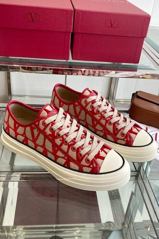 Женские кеды Valentino Toile Iconographe Totaloop Premium - Red