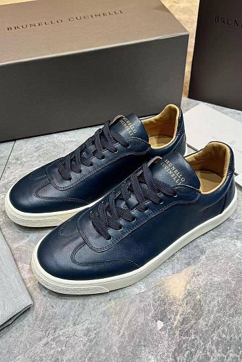 Мужские кожаные кроссовки Brunello Cucinelli   