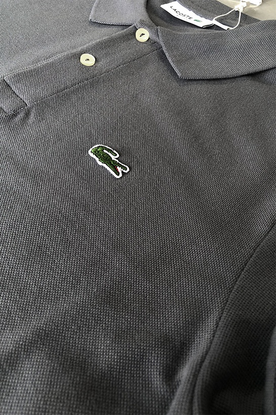 Мужское серое поло Lacoste Classic Fit
