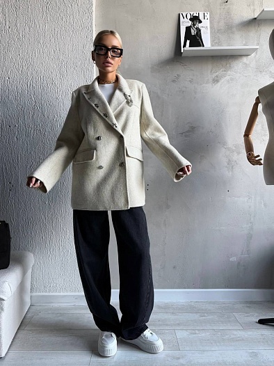 Женский шерстяной пиджак Chrome Hearts premium   
