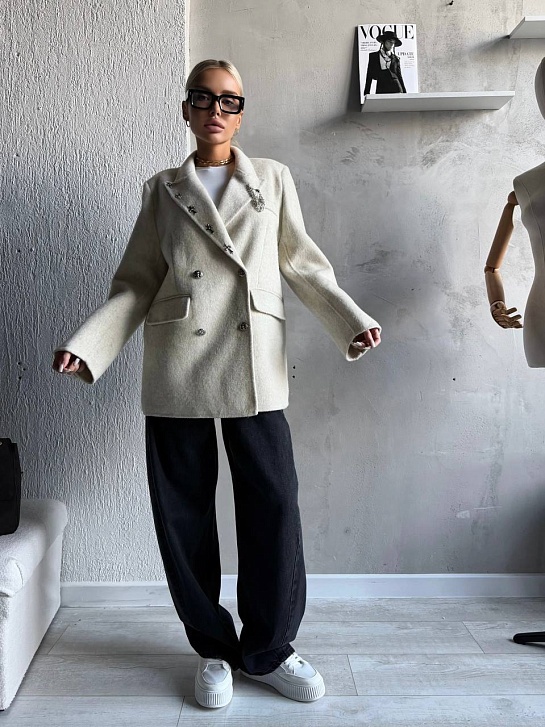 Женский шерстяной пиджак Chrome Hearts premium