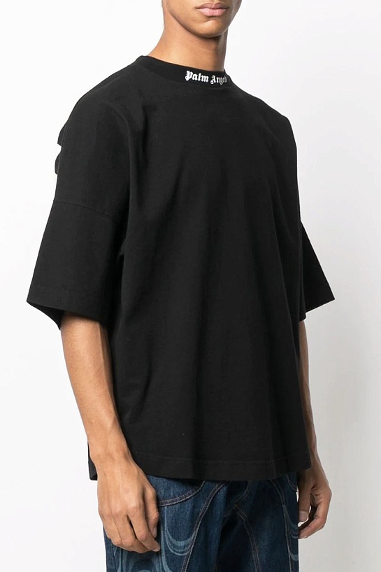 Черная оверсайз футболка Palm Angels logo-print