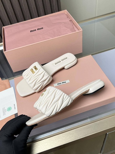 Женские шлёпанцы MIU MIU Premium - White   