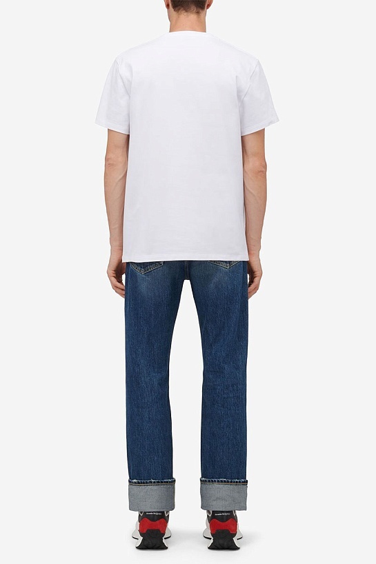 Мужская белая футболка Alexander McQueen Reverse logo