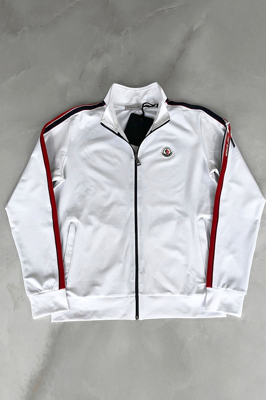 Мужская брендовая кофта Moncler белого цвета