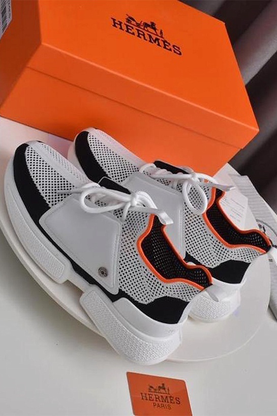 Мужские текстильные кроссовки Hermes Expert - White