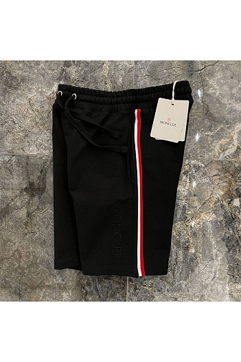 Чёрные мужские шорты Moncler side-stripe   