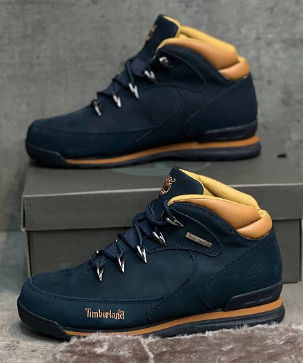 Мужские ботинки с мехом Timberland Euro Rock Hiker - Navy   