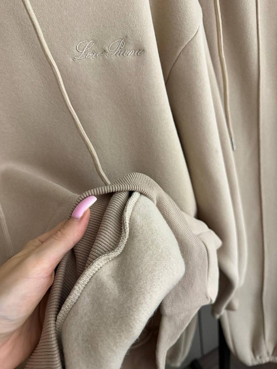 Женский костюм тройка на флисе Loro Piana premium - Beige