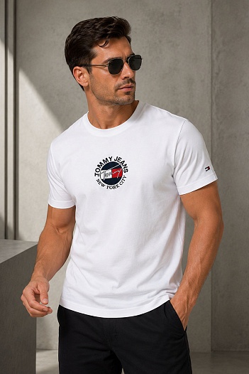 Белая мужская футболка Tommy Hilfiger New York City   