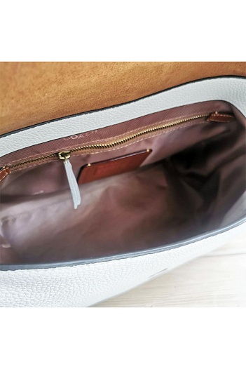 Кожаная сумка белого цвета Coach May 31x23 см   