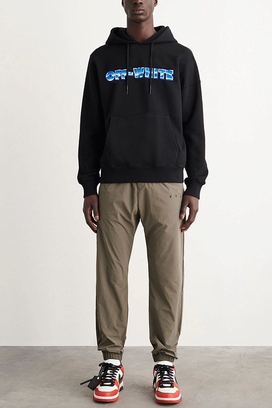 Чёрное худи Off-White Metal Arrow logo-print