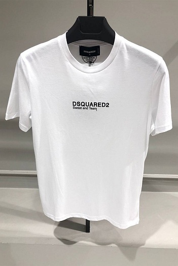 Мужская футболка Dsquared2 "Sweat and Tears" - White   