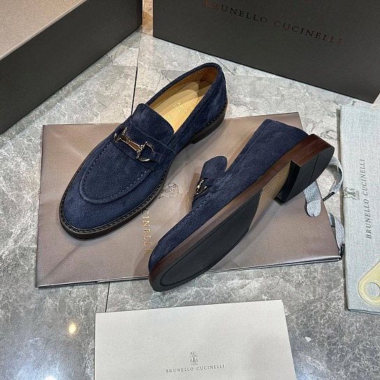 Замшевые лоферы Brunello Cucinelli Premium - Blue