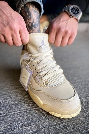 Кроссовки Nike Air Jordan 4 Retro x Off-White "Sail"   