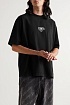 Чёрная оверсайз футболка Balenciaga BB Paris