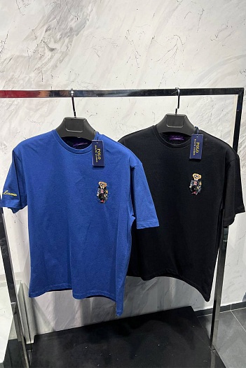 Мужская синяя футболка Polo Ralph Lauren "Bear"   