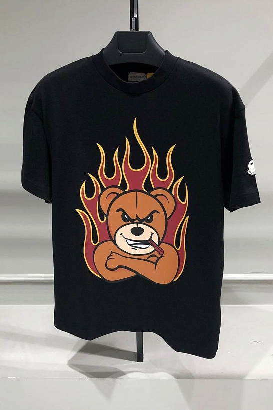 Чёрная футболка Moncler Genius x Palm Angels Angry Bear