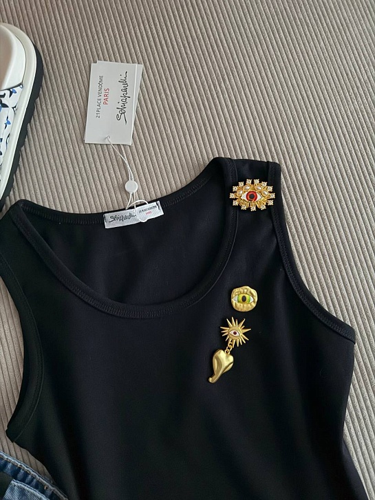 Чёрная женская майка Schiaparelli premium