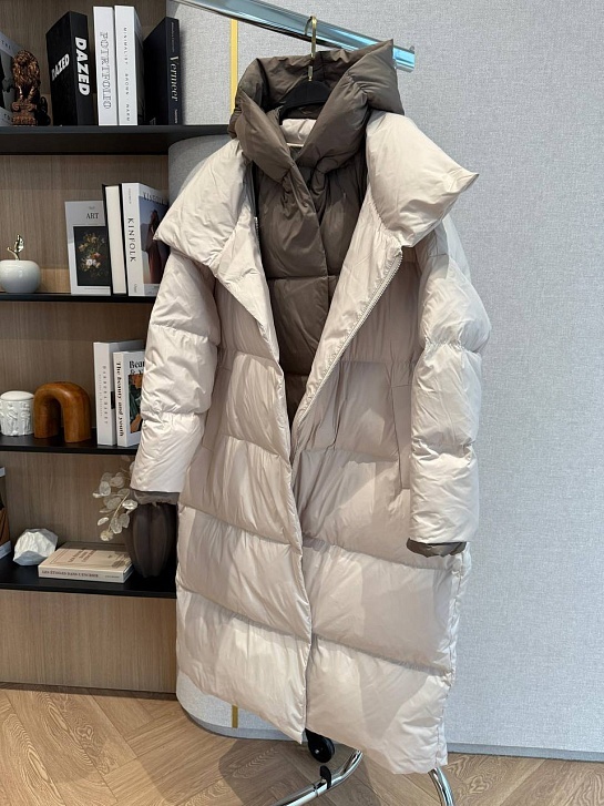 Женский пуховик с капюшоном Max Mara premium - Beige