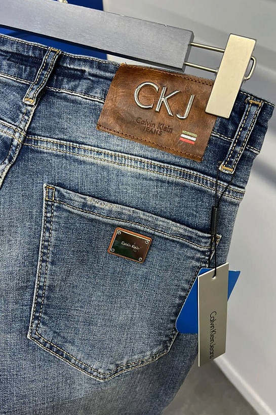 Мужские синие джинсы Calvin Klein logo-plaque