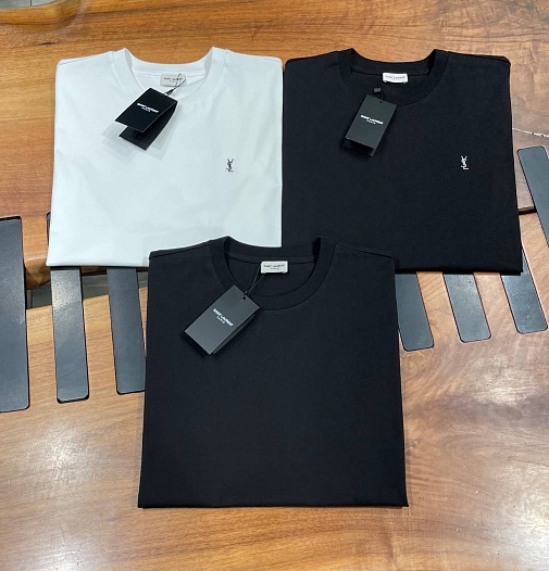 Мужская чёрная футболка Saint Laurent   