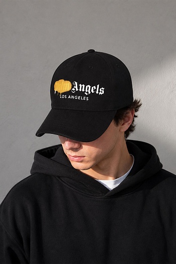 Чёрная бейсболка Palm Angels Los-Angeles Sprayed   