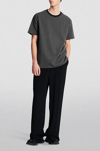 Оверсайз футболка Balmain monogram - Grey / Black   