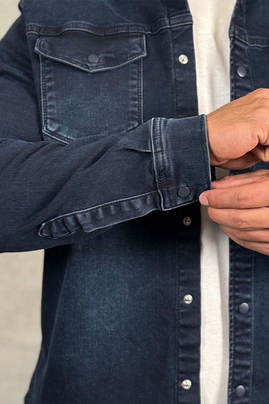 Джинсовая рубашка Loro Piana тёмно-синего цвета