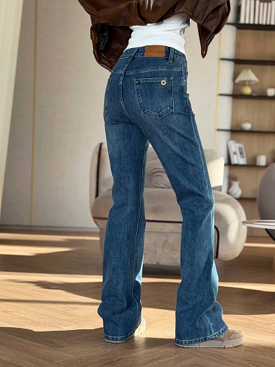 Синие женские джинсы клёш  Loro Piana premium   