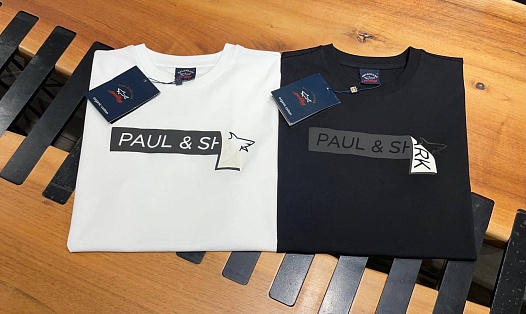 Футболка чёрного цвета Paul & Shark logo-print   