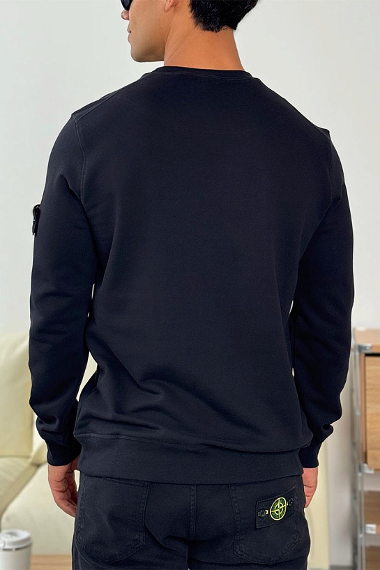 Мужской свитшот Stone Island чёрного цвета Compass-patch