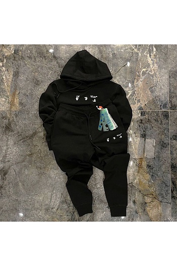 Мужская чёрная кофта Off-White Blue Marker   