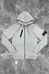 Серая кофта на молнии Stone Island compass-patch