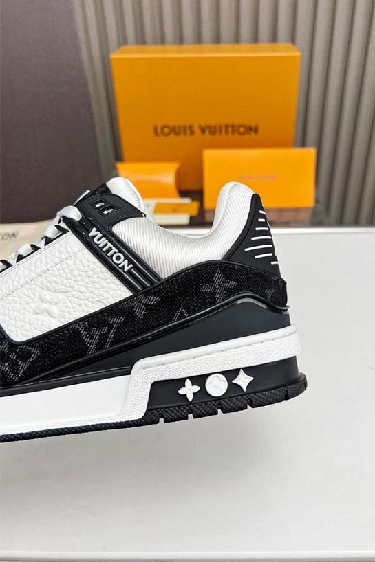 Кожаные кроссовки Louis Vuitton Trainer Monogram - White / Black