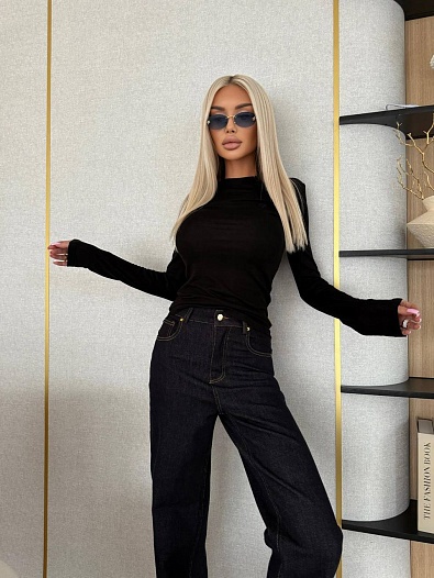 Женский базовый лонгслив Loro Piana Premium - Black   