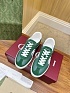 Женские замшевые кеды Gucci Premium - Green