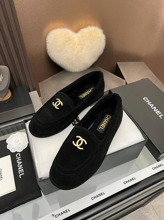Женские замшевые лоферы Chanel premium