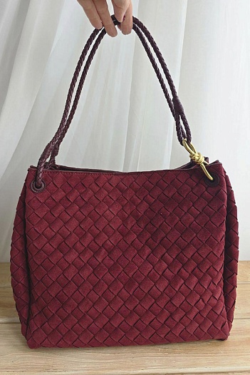 Замшевая сумка Bottega Veneta 35x24 см - Red   