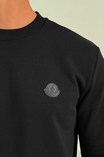 Мужской чёрный свитшот Moncler logo-print   