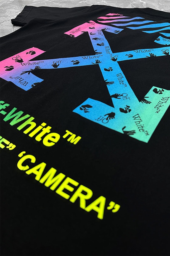 Чёрная оверсайз футболка Off-White Flash Date Camera