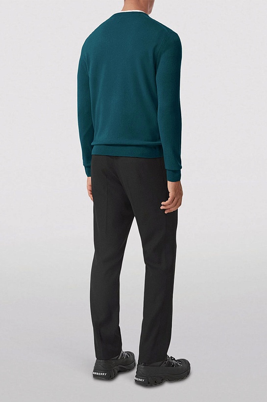 Мужской зелёный джемпер Burberry TB logo-embroidered